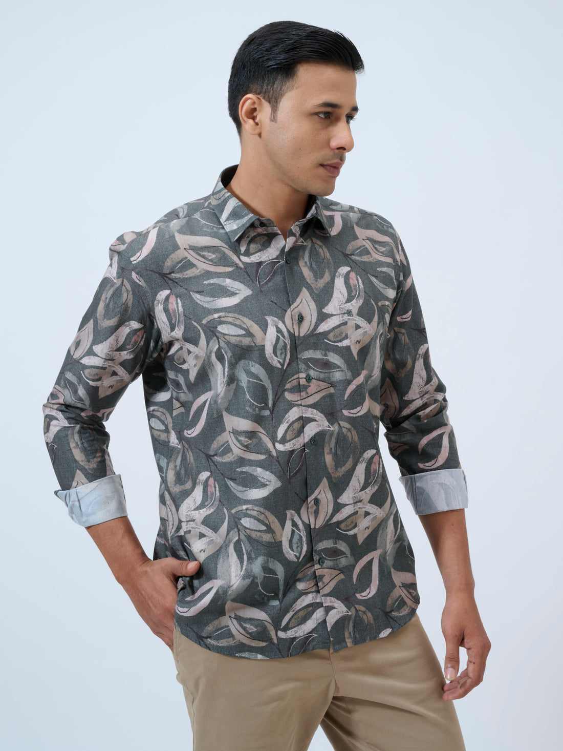 Castlerock Leaf Print Shirt