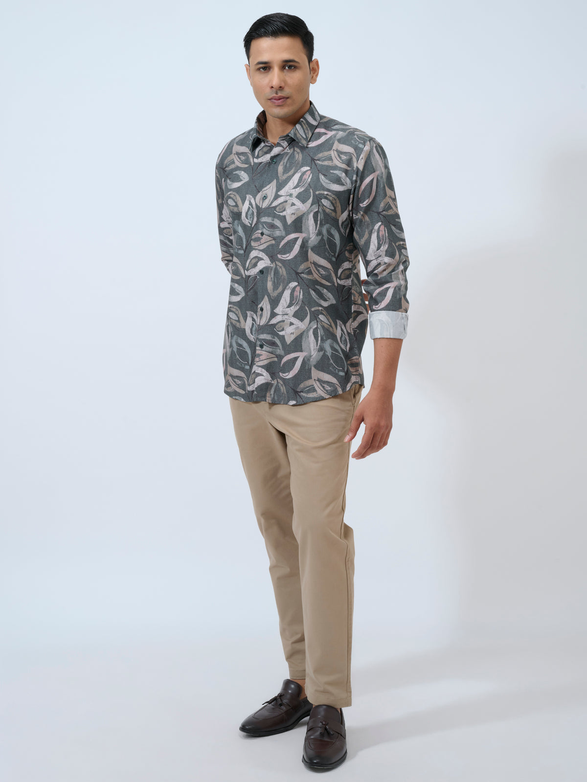 Castlerock Leaf Print Shirt