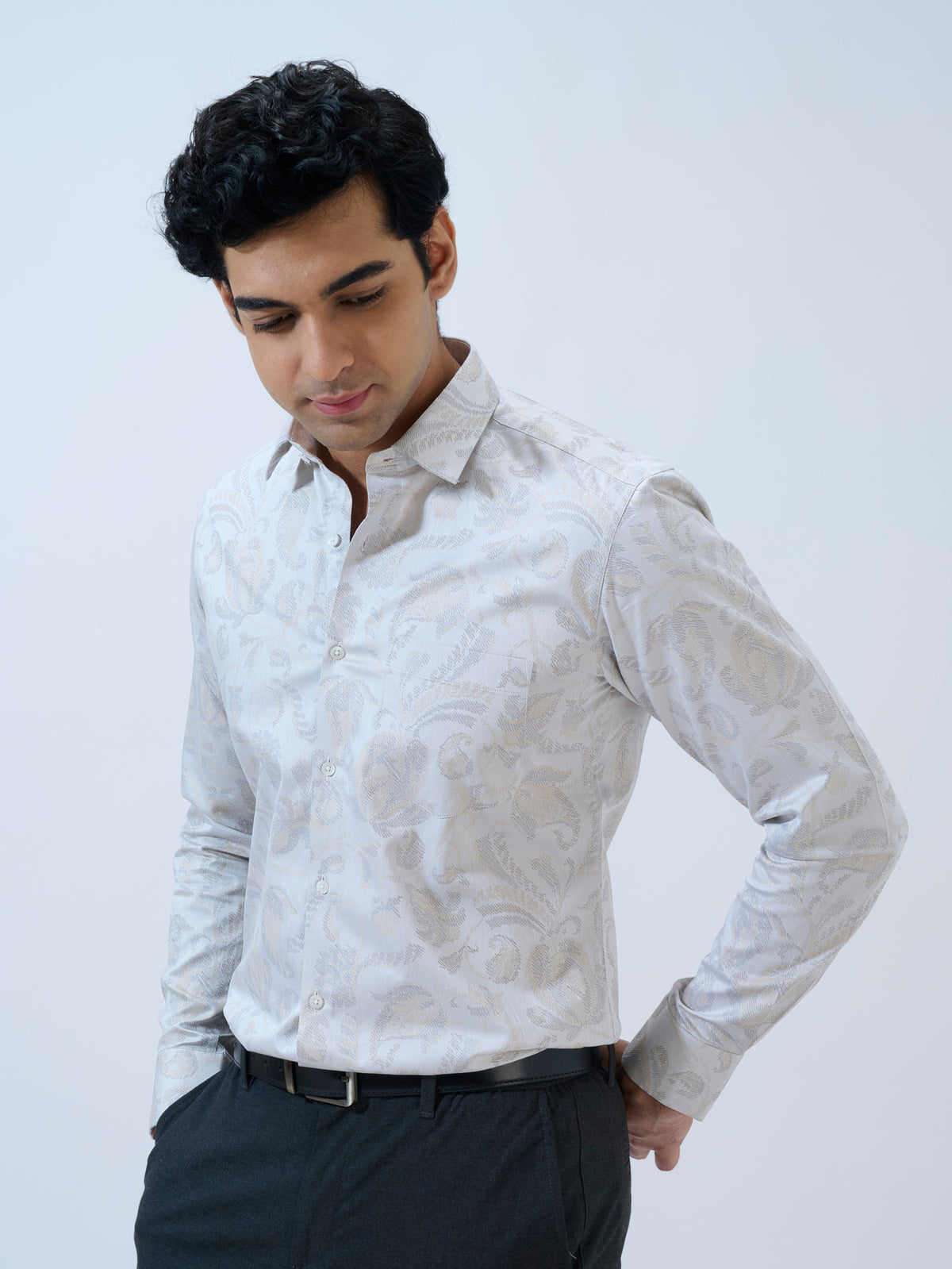 Ivory Jacquard Shirt