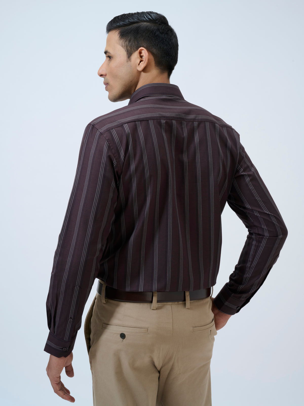 Deep Burgundy Striped Shirt