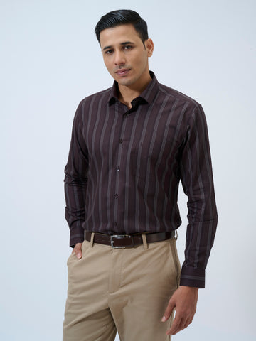 Deep Burgundy Striped Shirt
