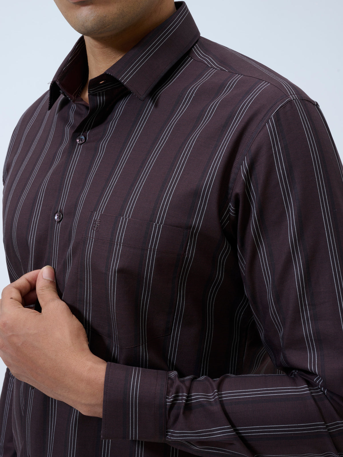 Deep Burgundy Striped Shirt