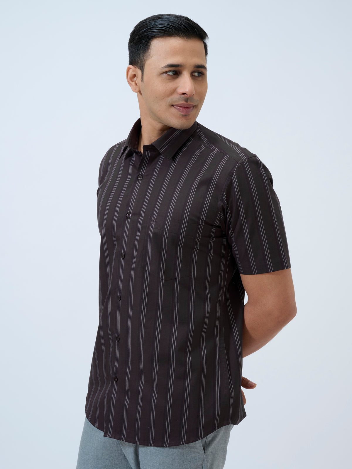 Deep Burgundy Half Sleeve Shirt