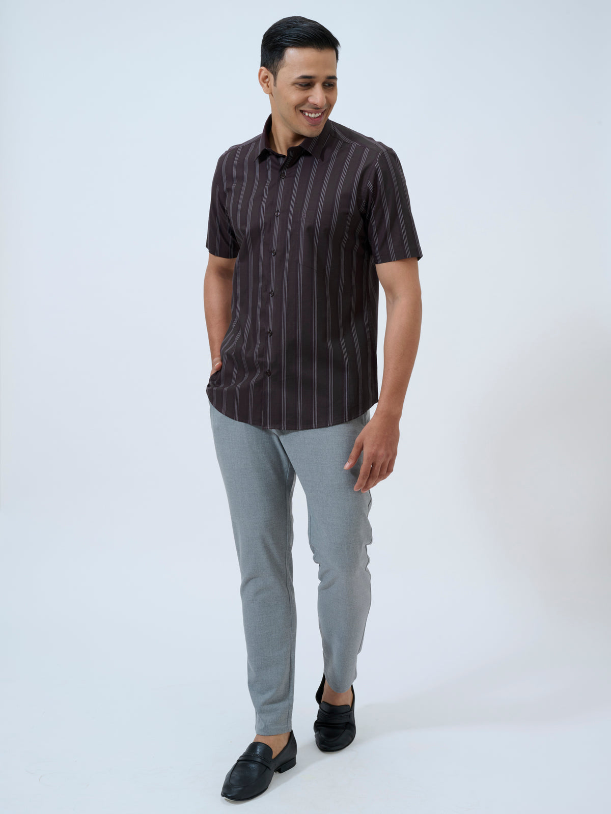 Deep Burgundy Half Sleeve Shirt