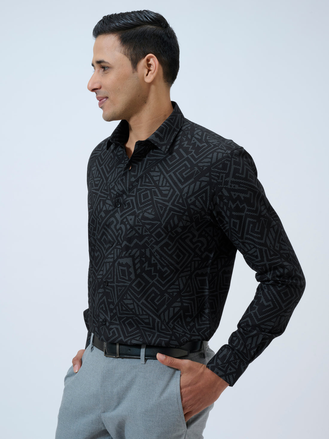 Caviar Black Geometric Shirt