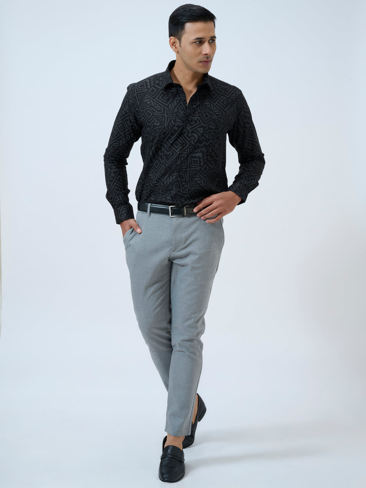 Caviar Black Geometric Shirt