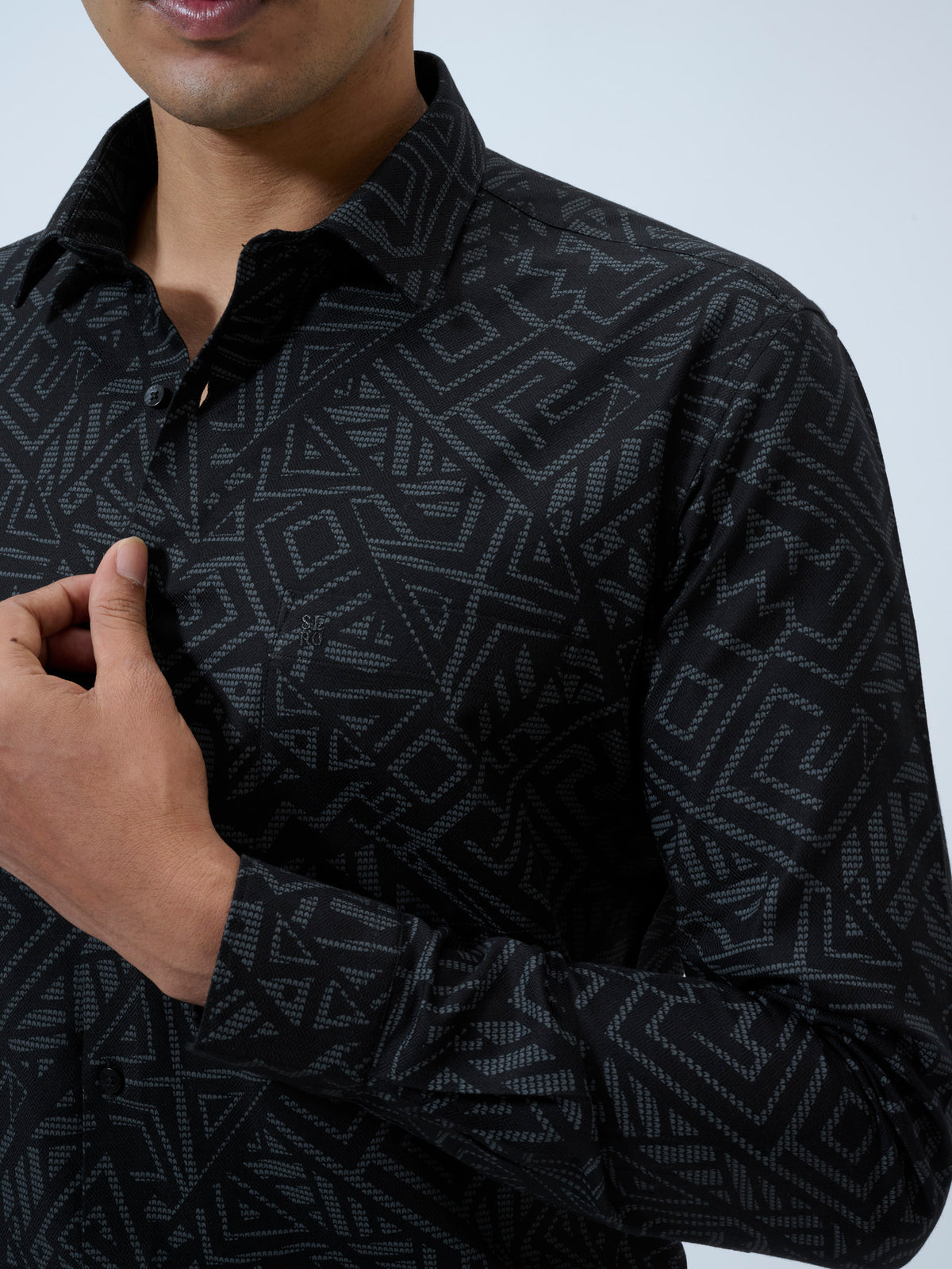 Caviar Black Geometric Shirt