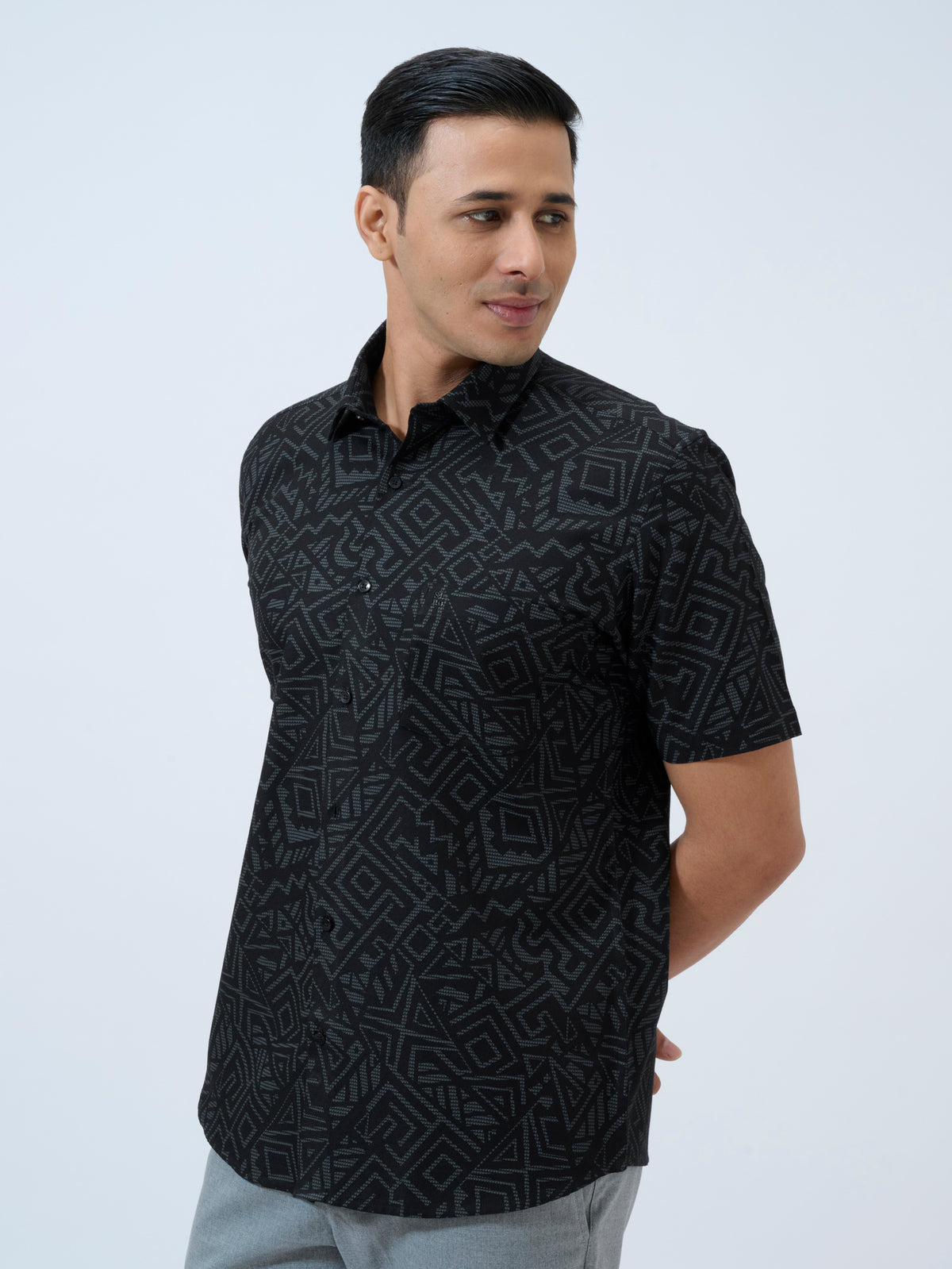 Caviar Black Half Sleeve Shirt
