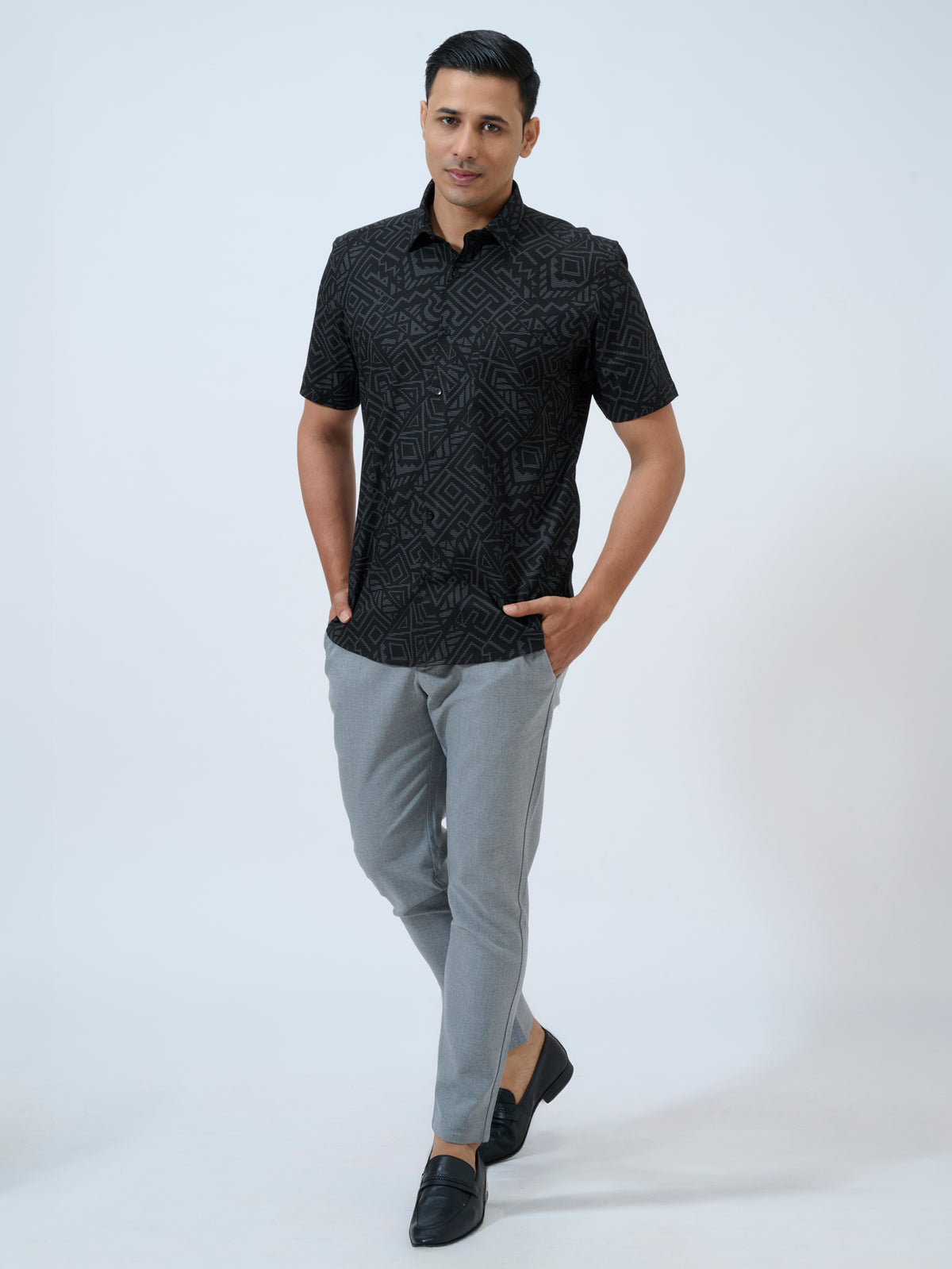 Caviar Black Half Sleeve Shirt