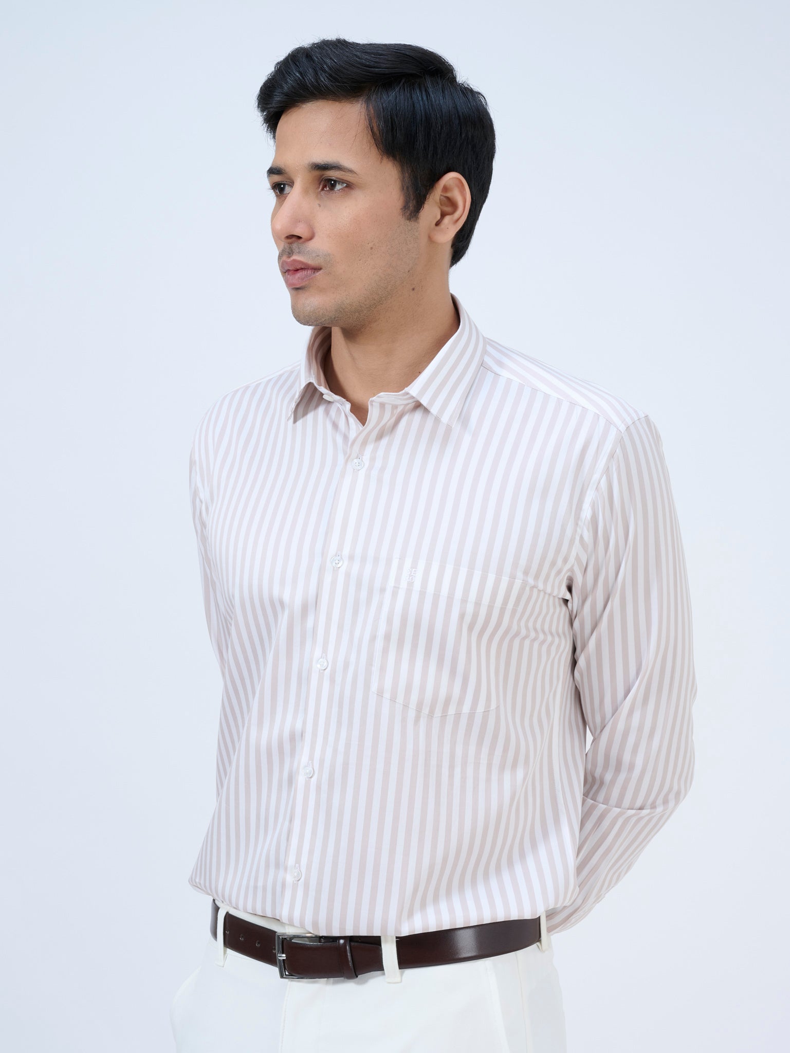 Vanilla Beige Candy Stripe Shirt