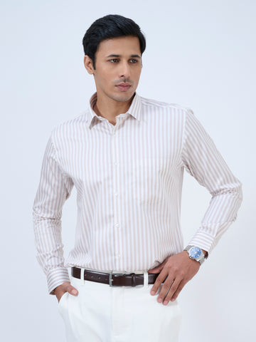 Vanilla Beige Candy Stripe Shirt
