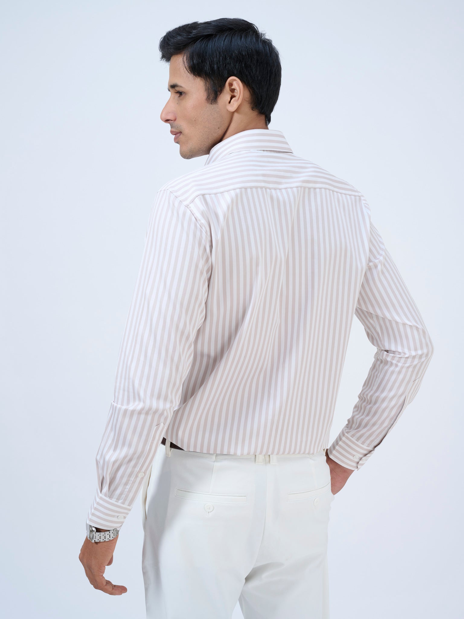 Vanilla Beige Candy Stripe Shirt