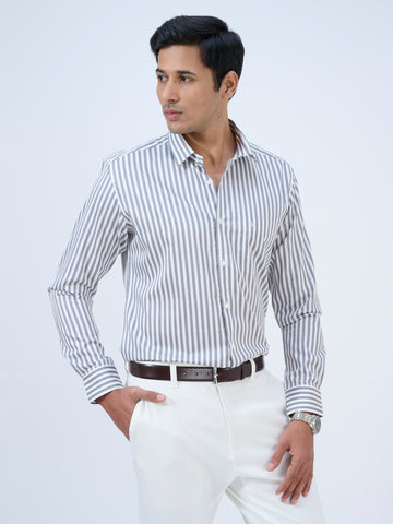 Smoke Grey Candy Stripe Shirt