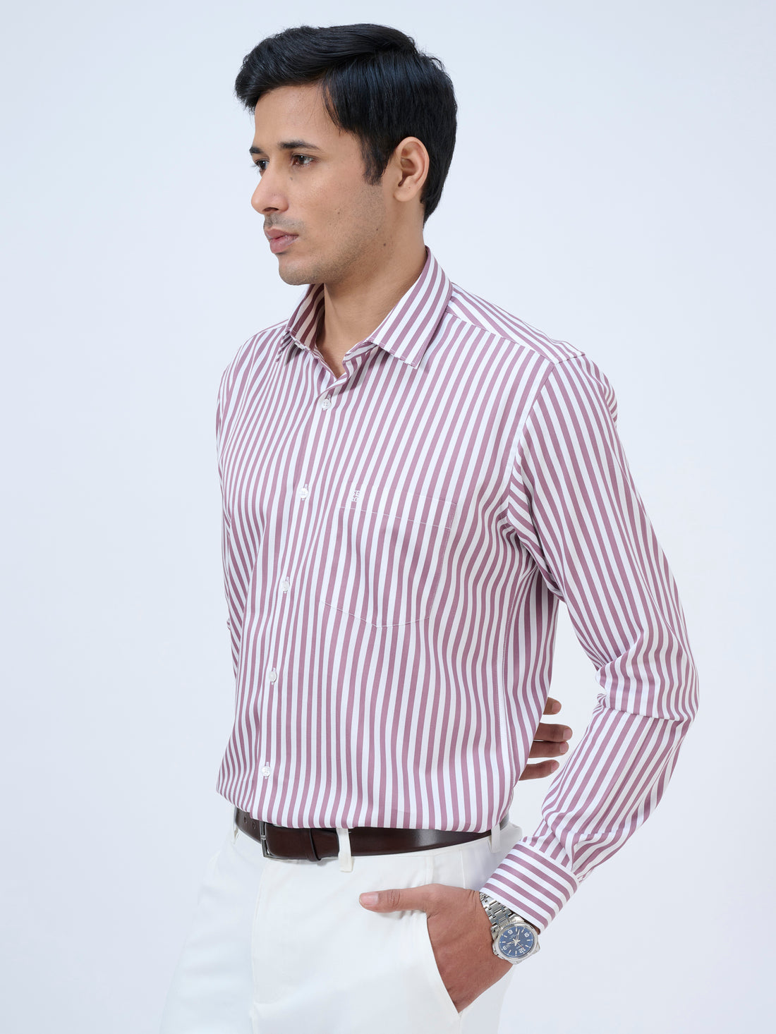 Prussian Plum Striped Shirt