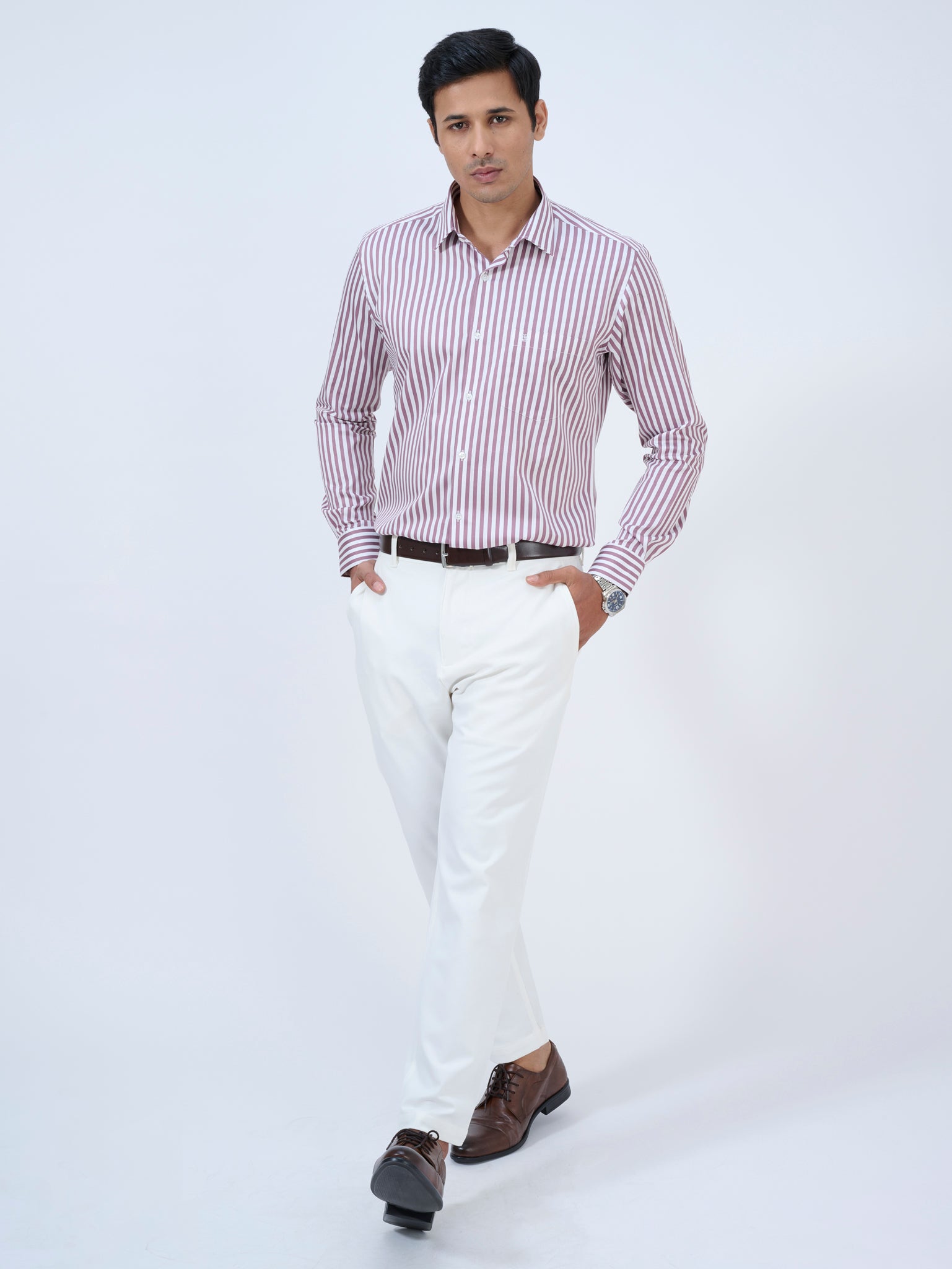 Prussian Plum Striped Shirt