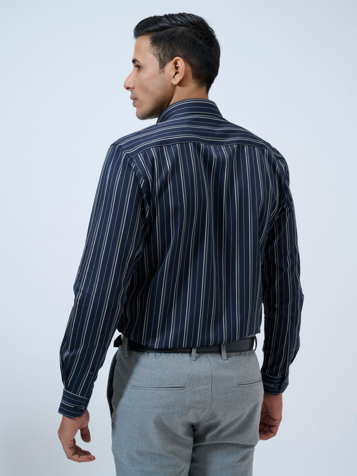 Baritone Blue Striped Shirt