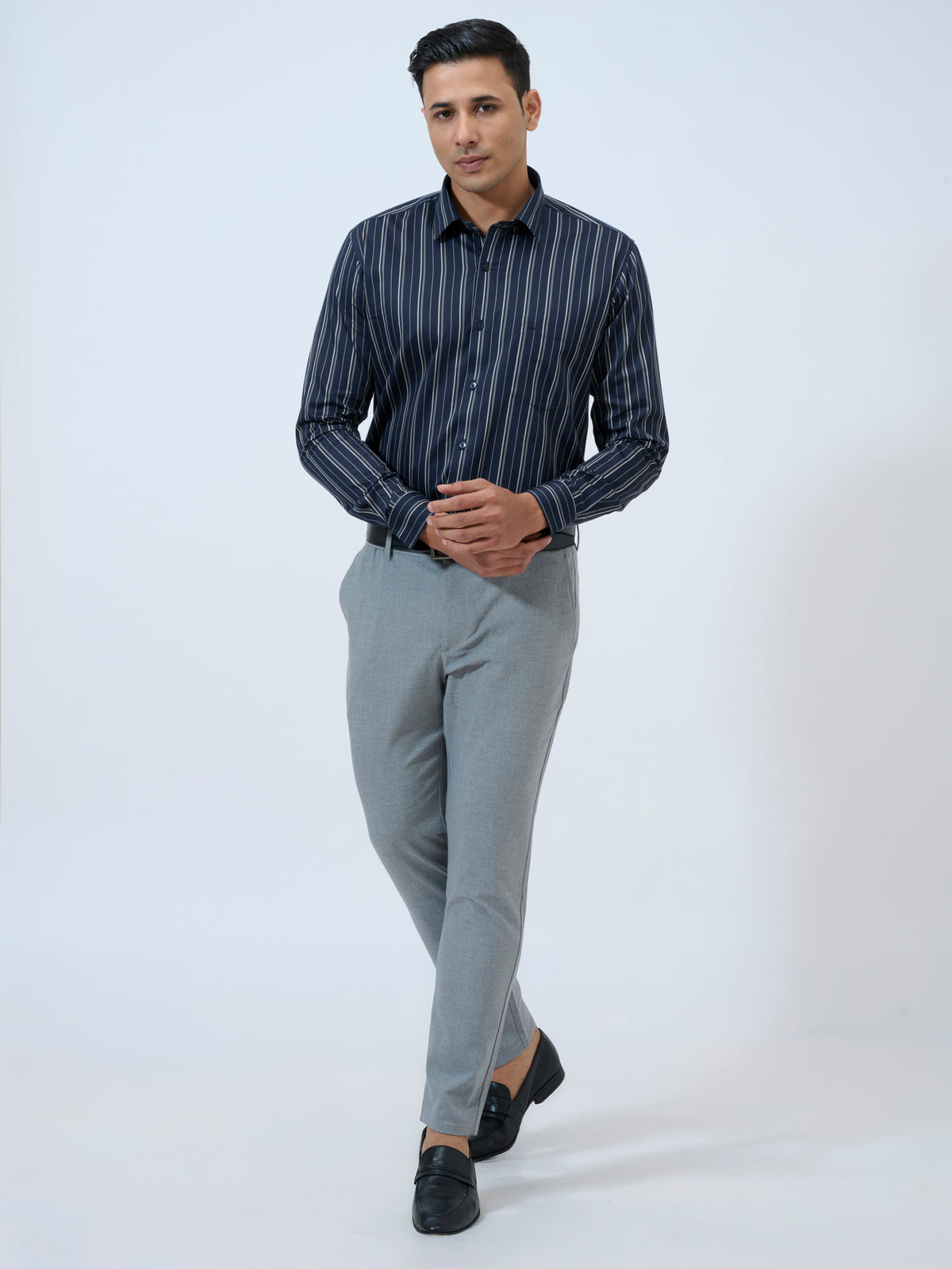 Baritone Blue Striped Shirt