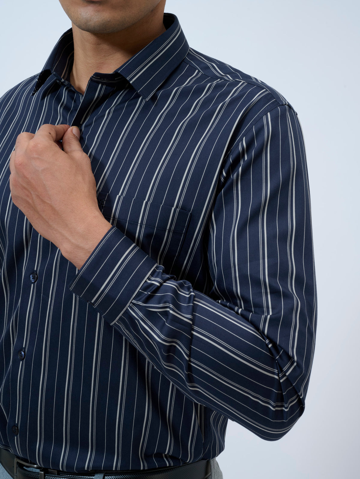 Baritone Blue Striped Shirt