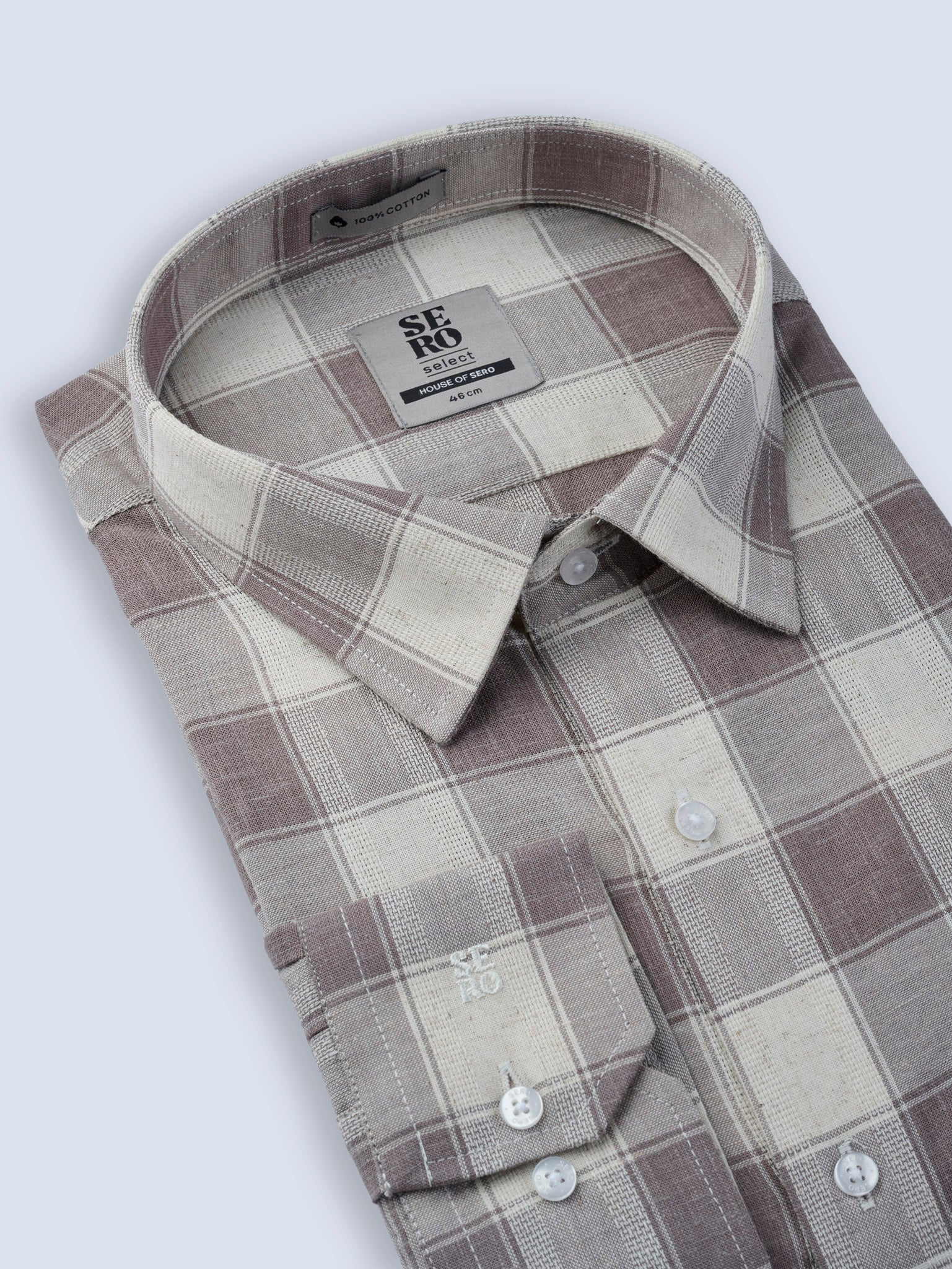 Greige Brown Check Shirt