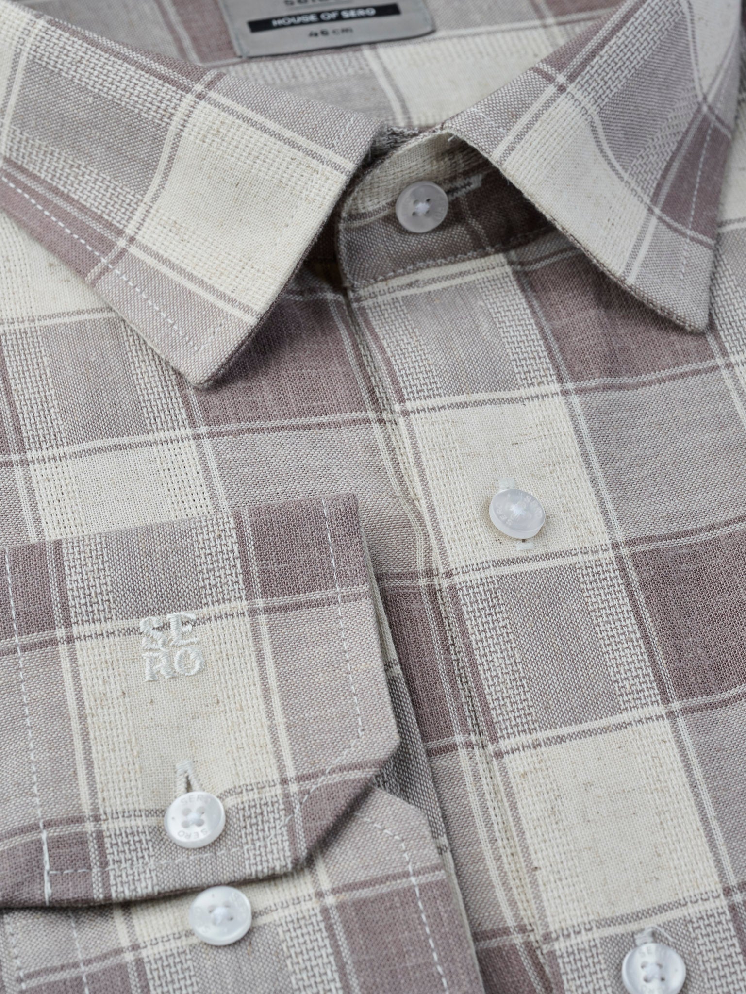 Greige Brown Check Shirt