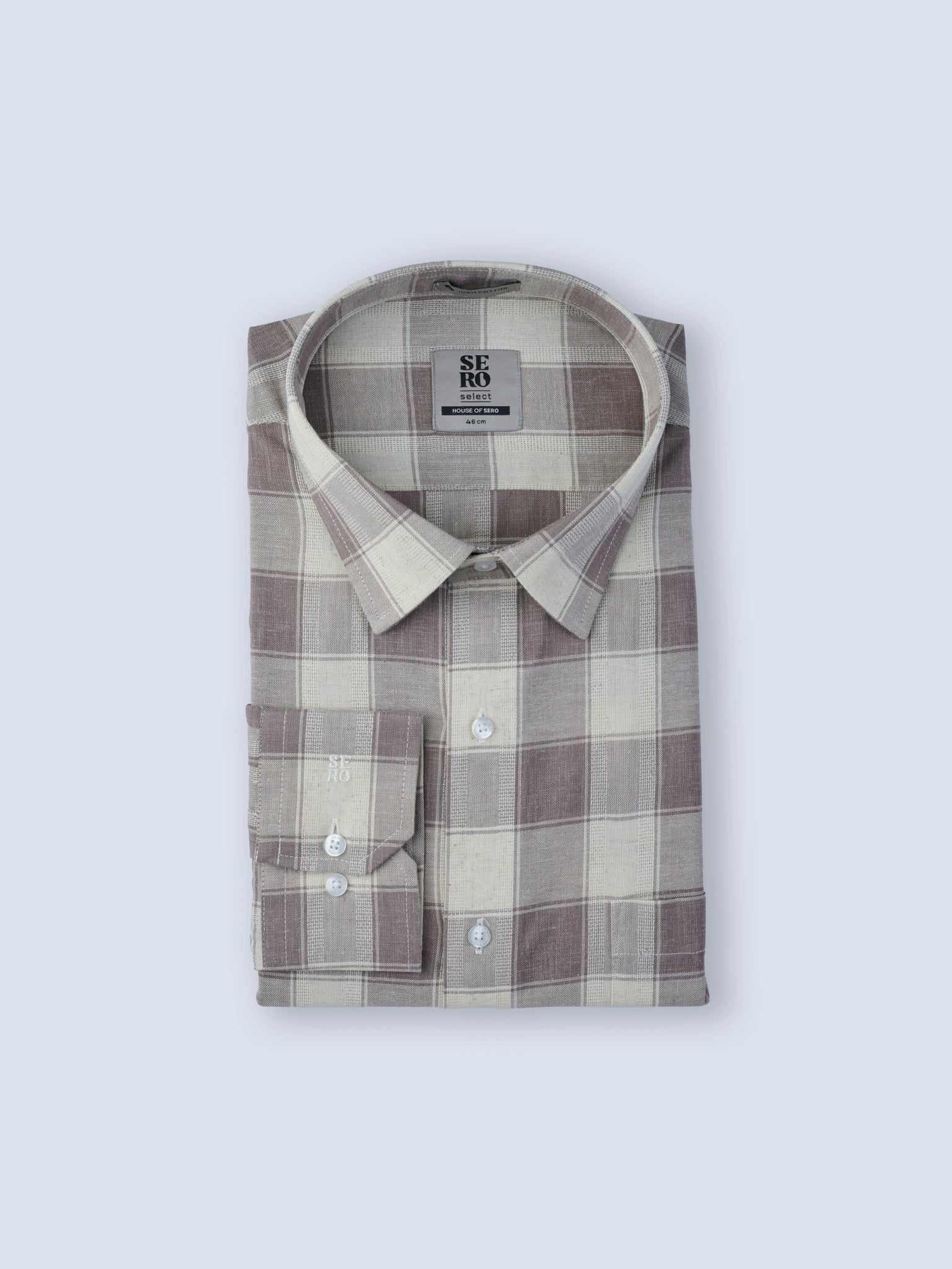 Greige Brown Check Shirt