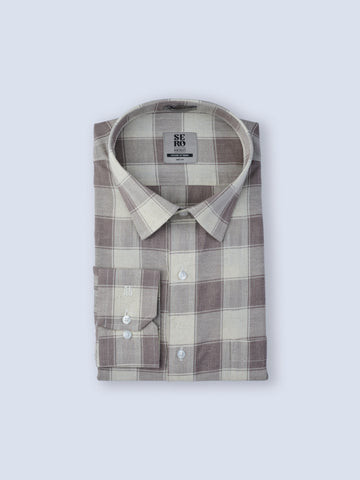 Greige Brown Check Shirt