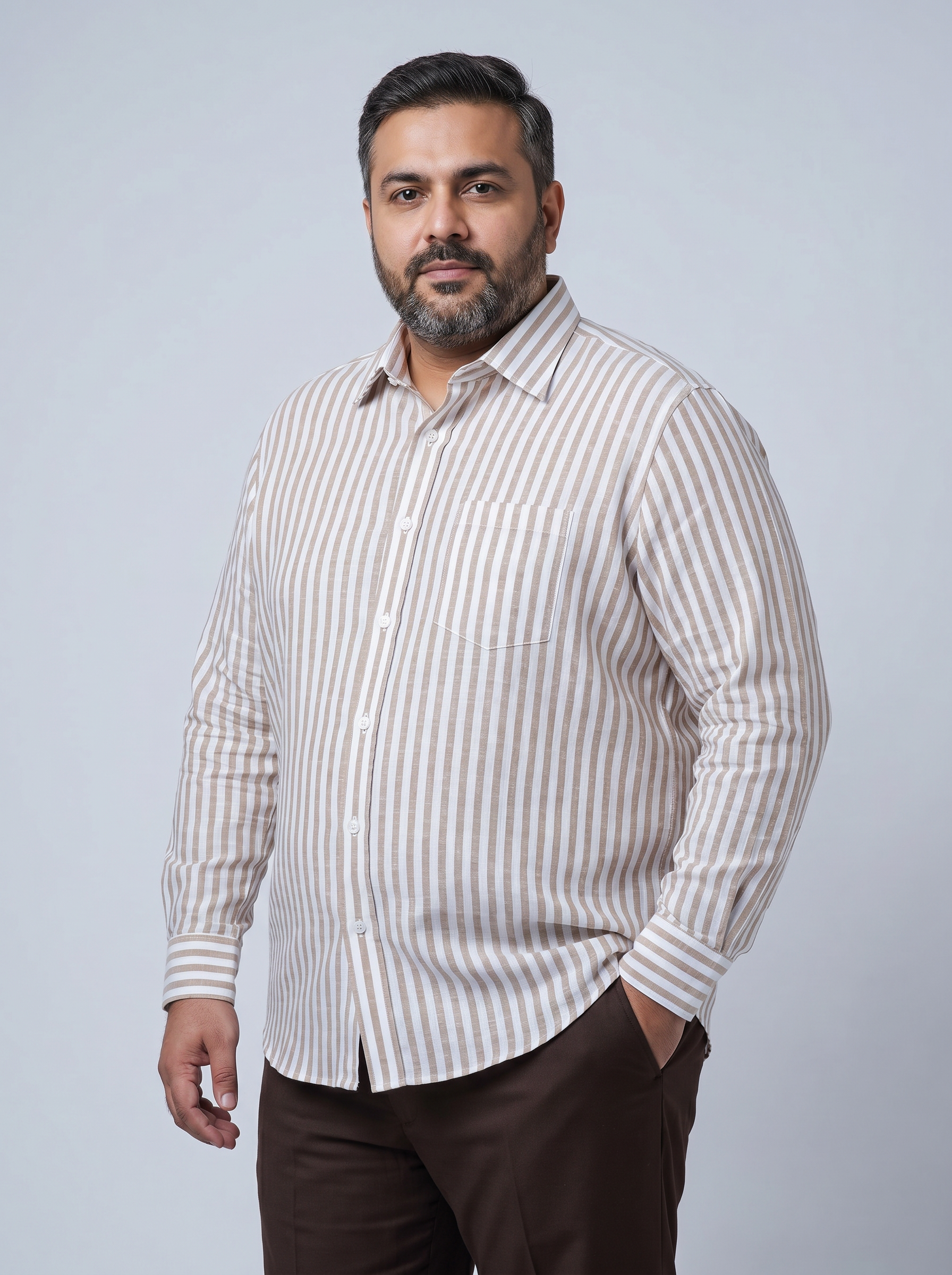 Tobacco Brown Stripe Shirt