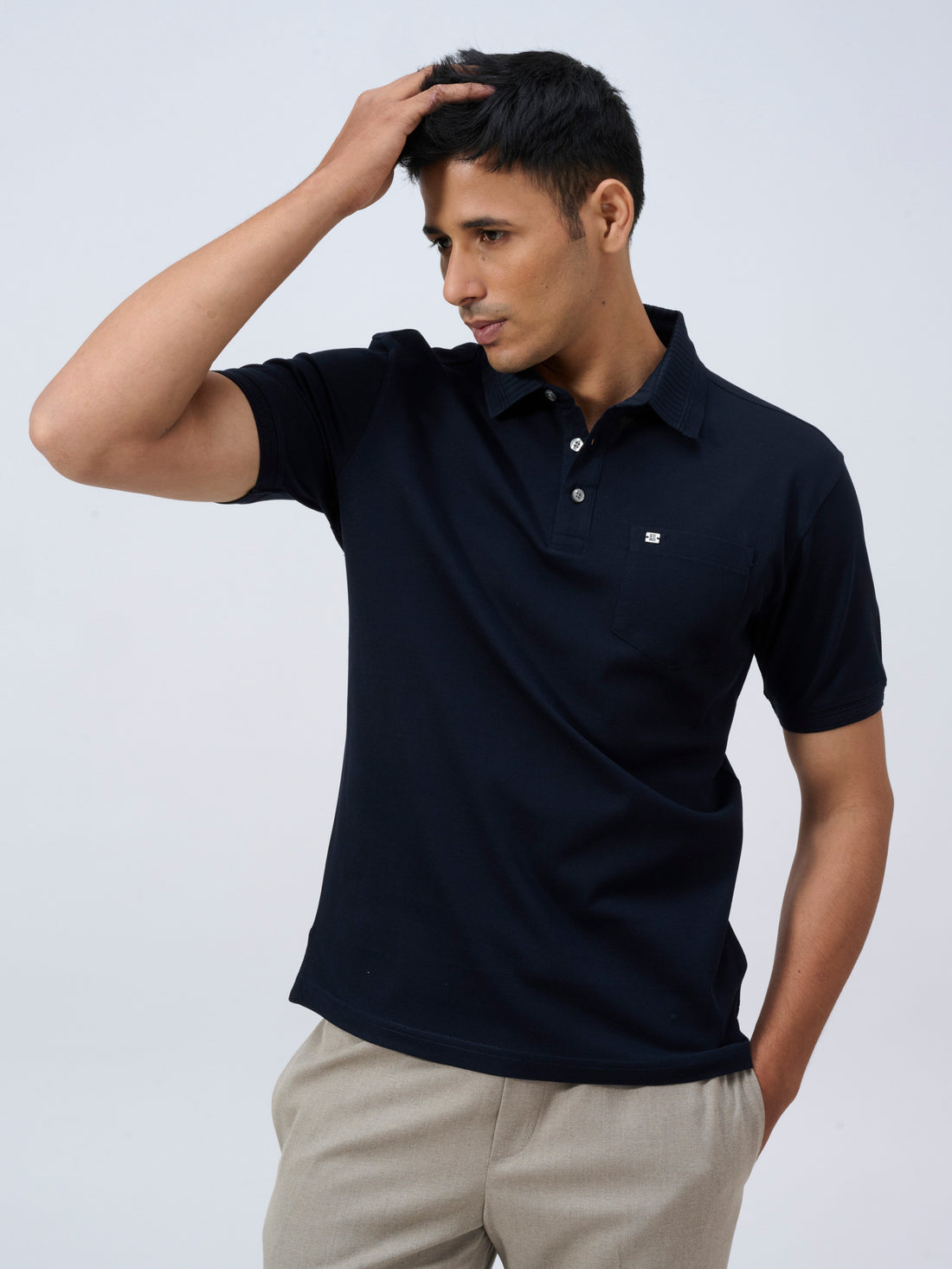 Midnight Blue Mercerised Polo