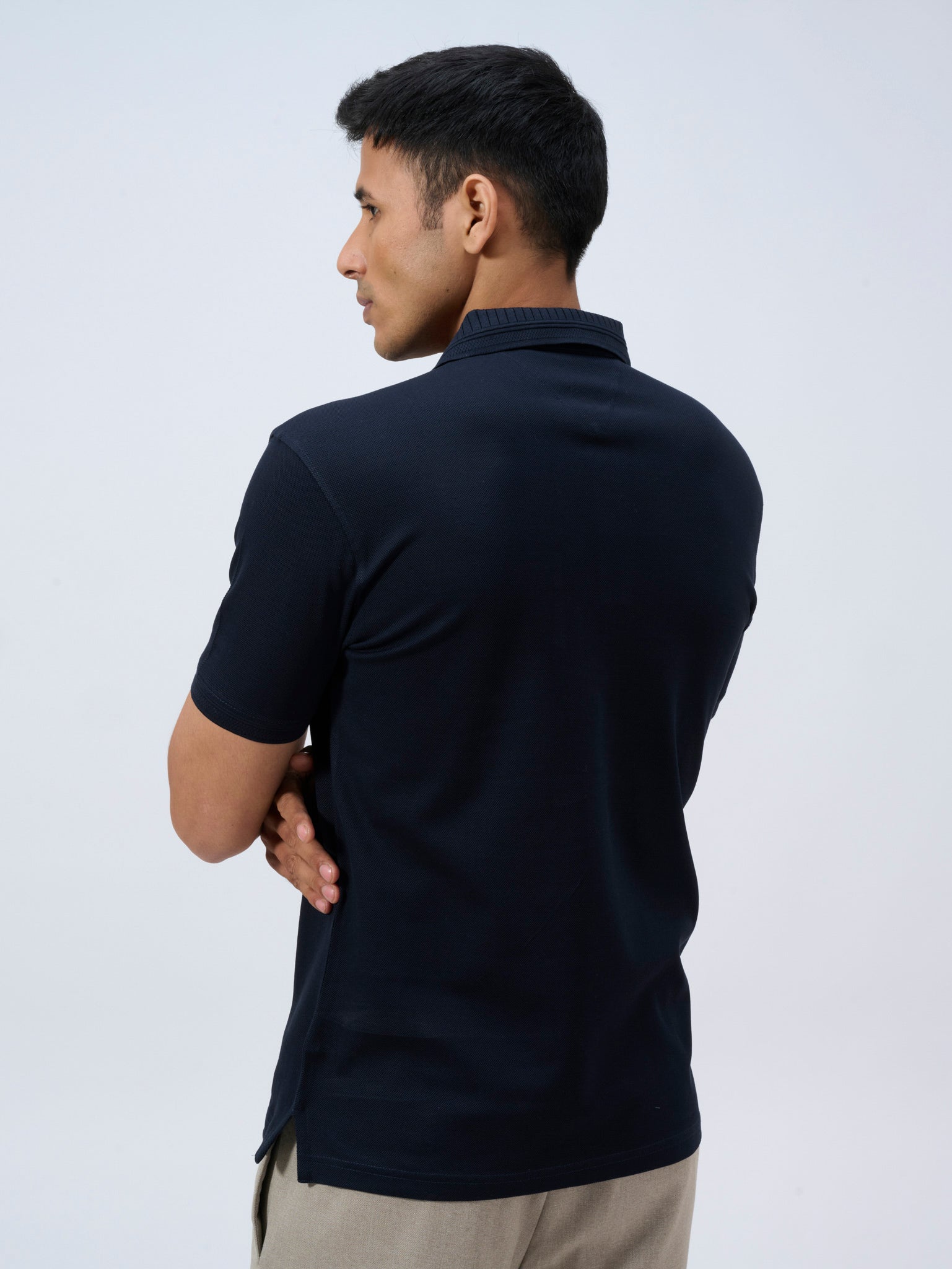 Midnight Blue Mercerised Polo