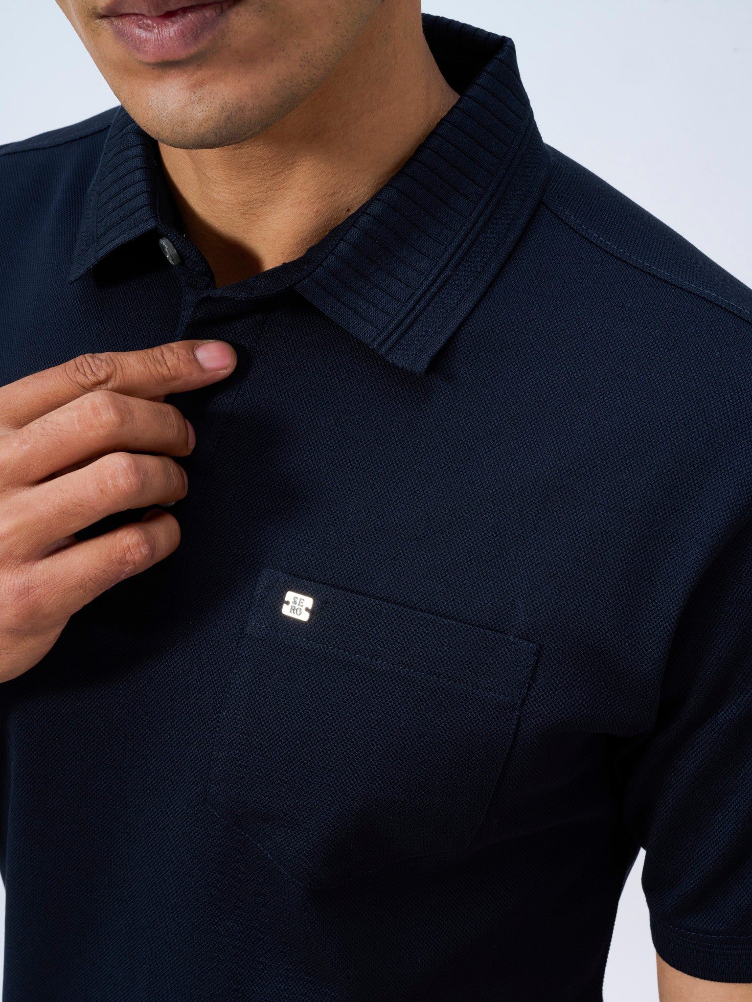 Midnight Blue Mercerised Polo