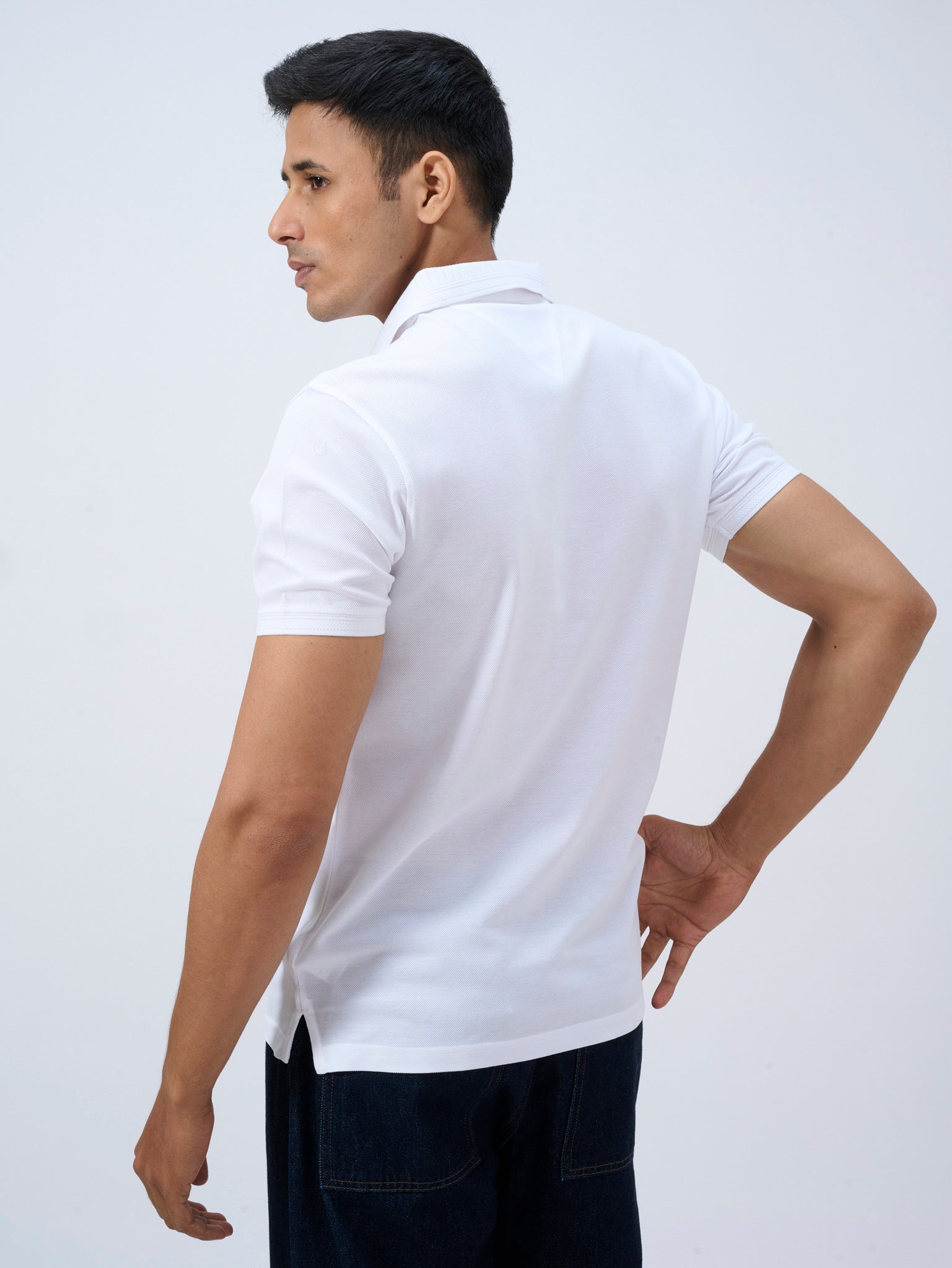 Pure White Mercerised Polo