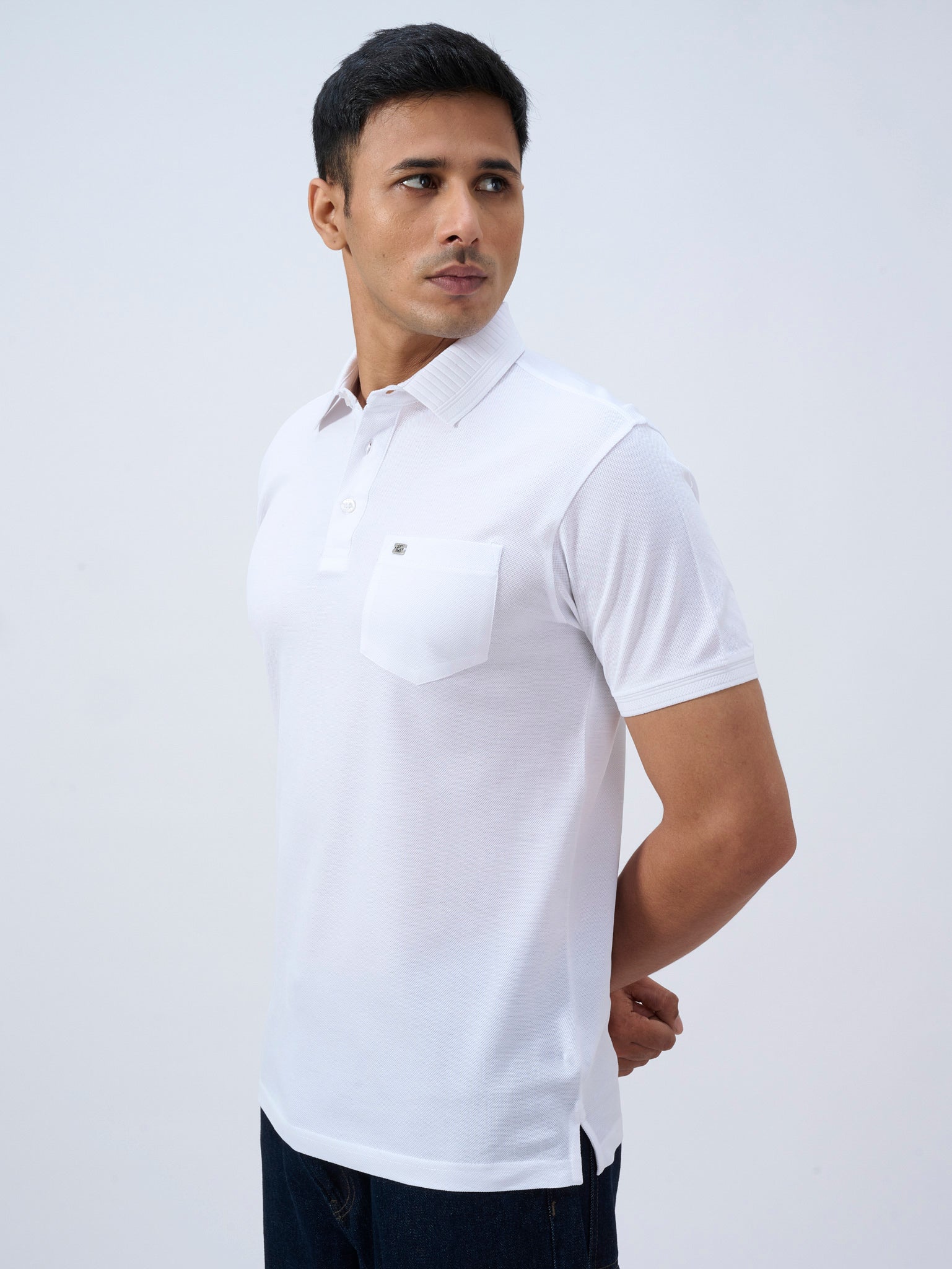 Pure White Mercerised Polo