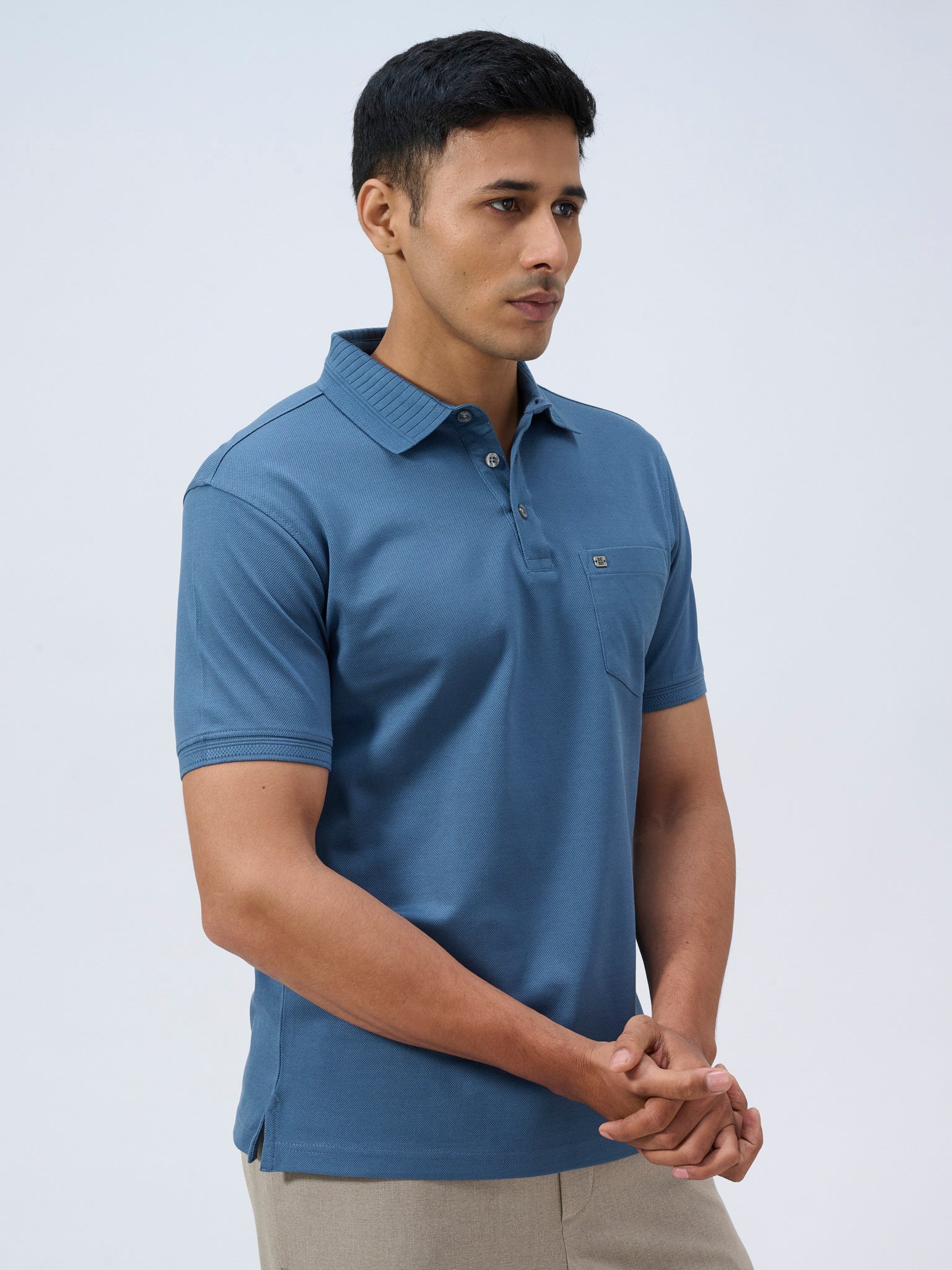 Slate Blue Mercerised Polo