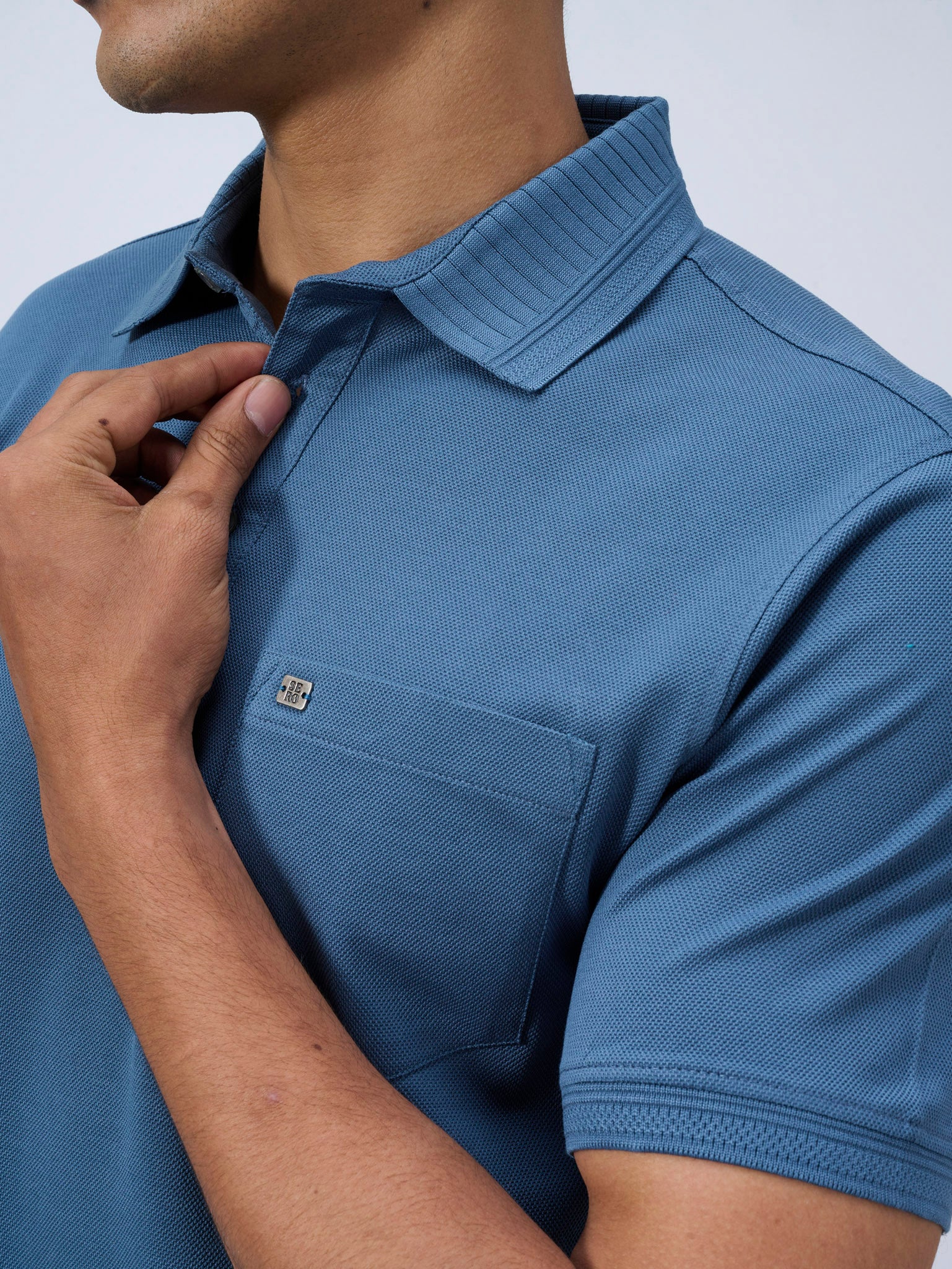 Slate Blue Mercerised Polo