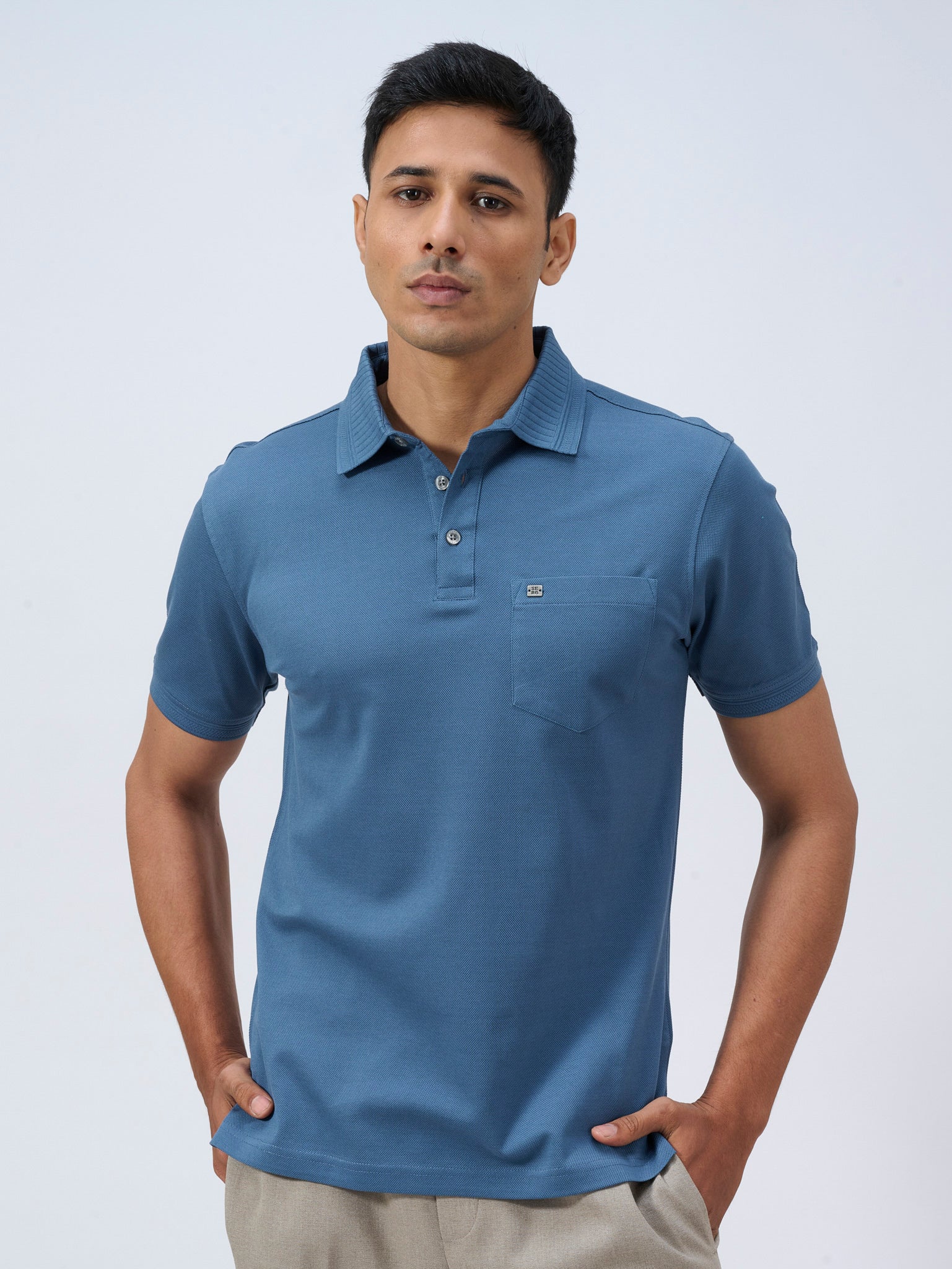 Slate Blue Mercerised Polo