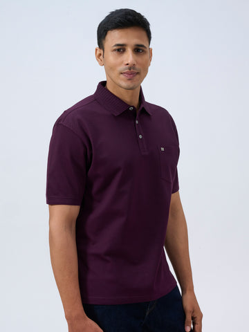 Deep Wine Mercerised Polo