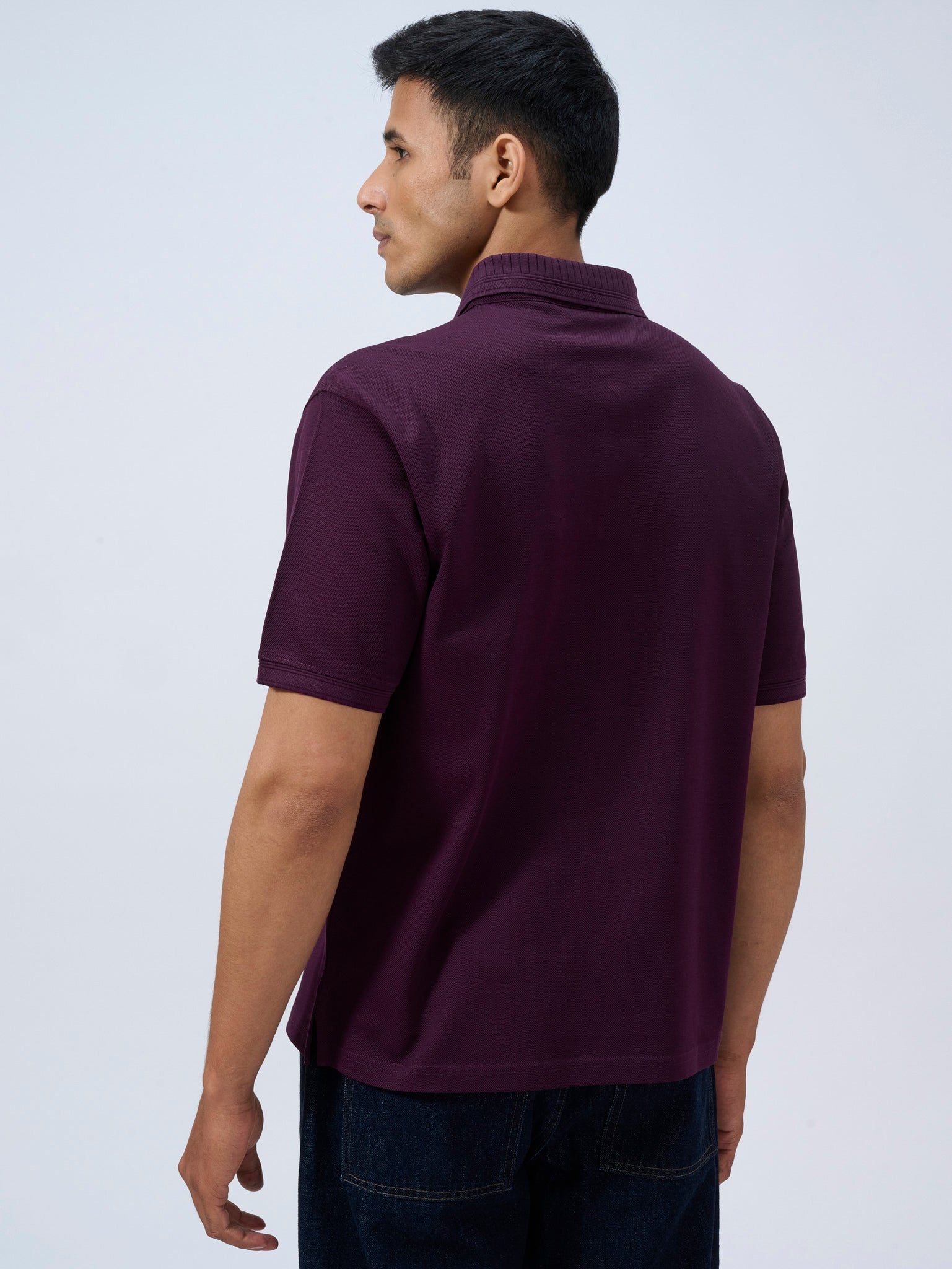 Deep Wine Mercerised Polo