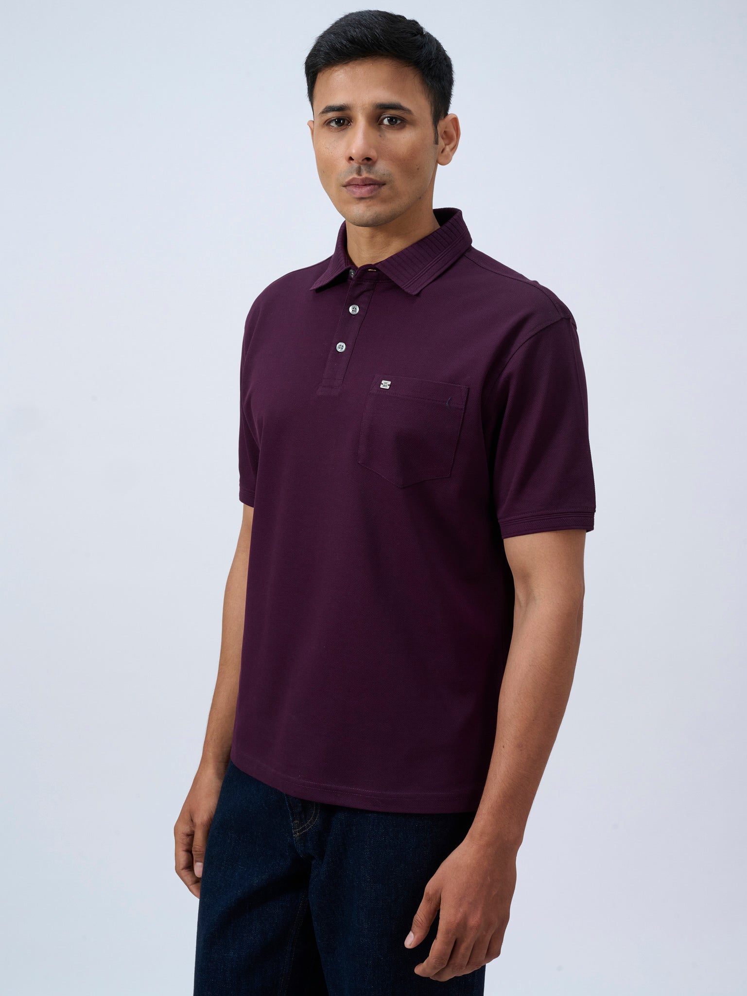 Deep Wine Mercerised Polo