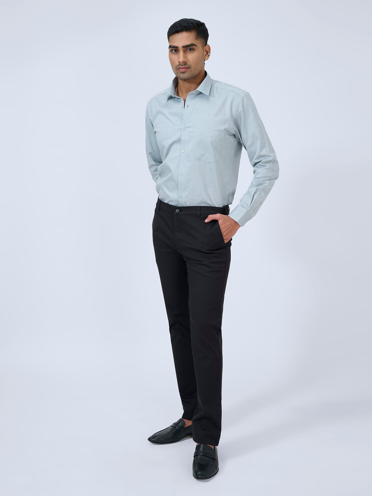 Twilight Blue Dobby Trousers