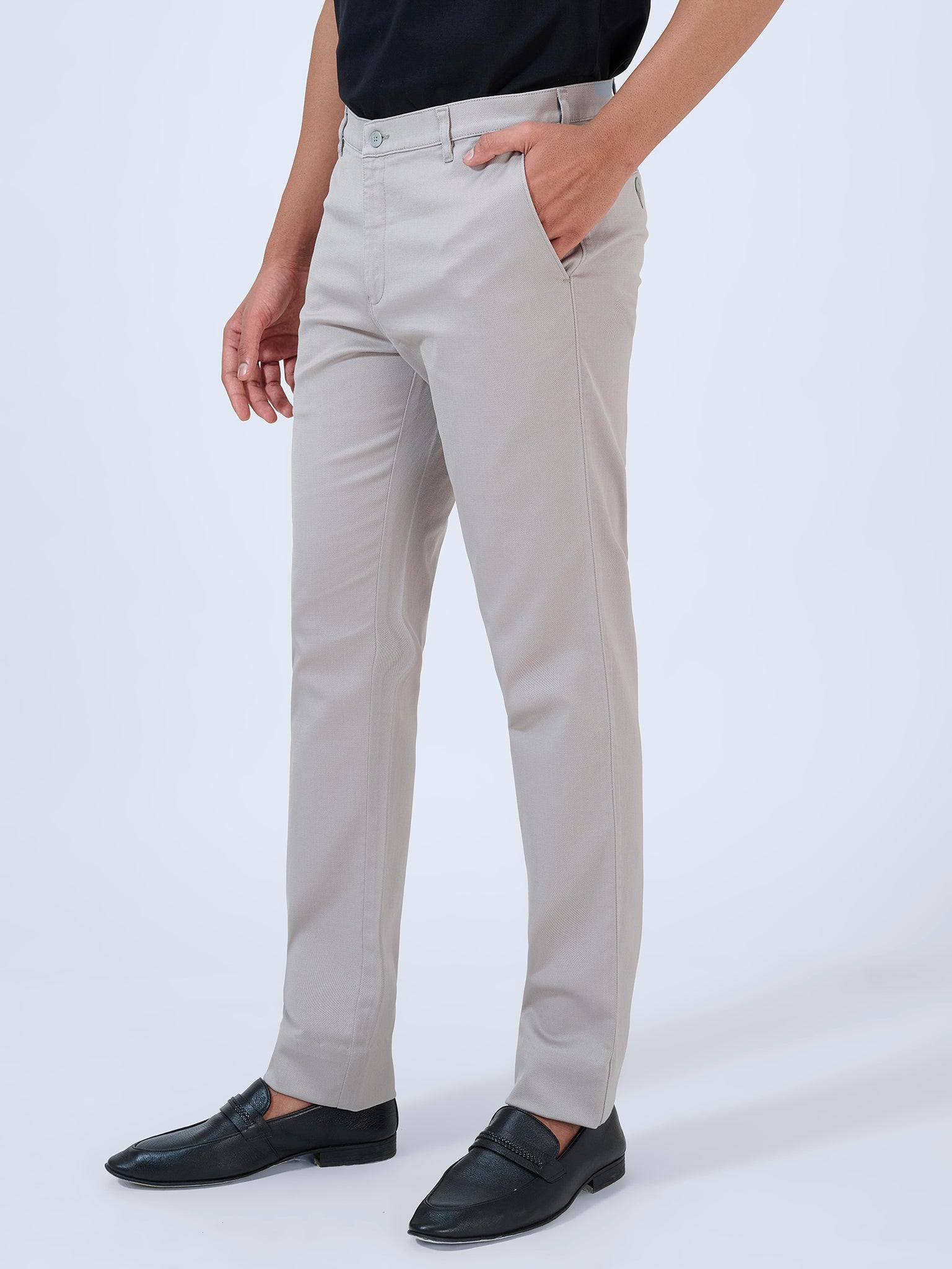 Cloud Grey Dobby Trousers