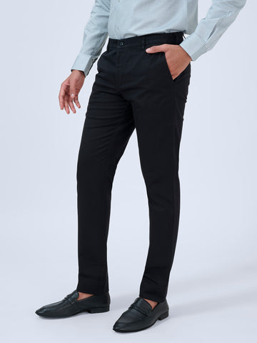 Ink Black Dobby Trousers
