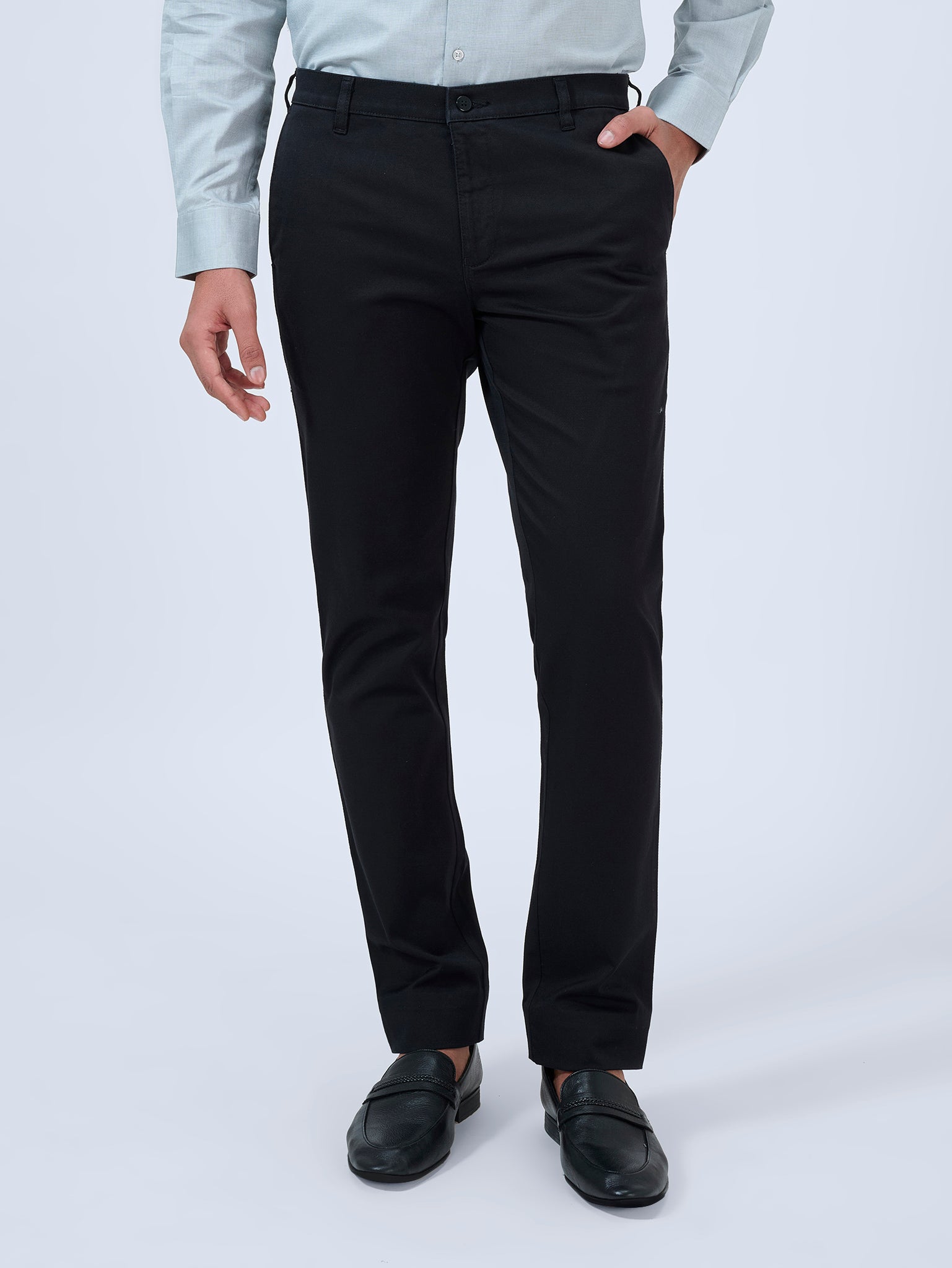 Ink Black Dobby Trousers
