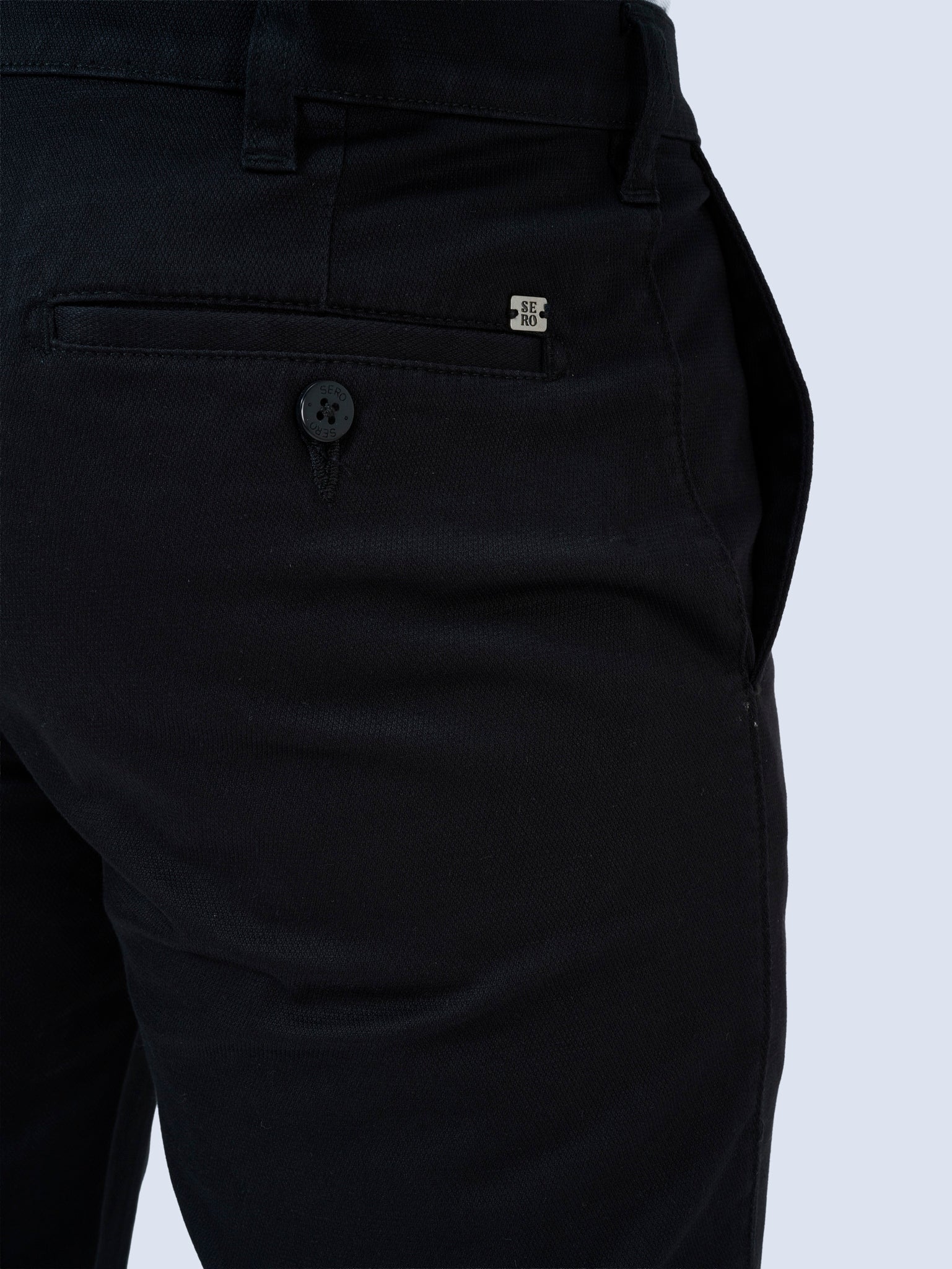 Ink Black Dobby Trousers