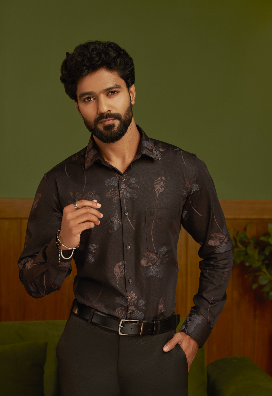 Midnight Bloom Jacquard Shirt