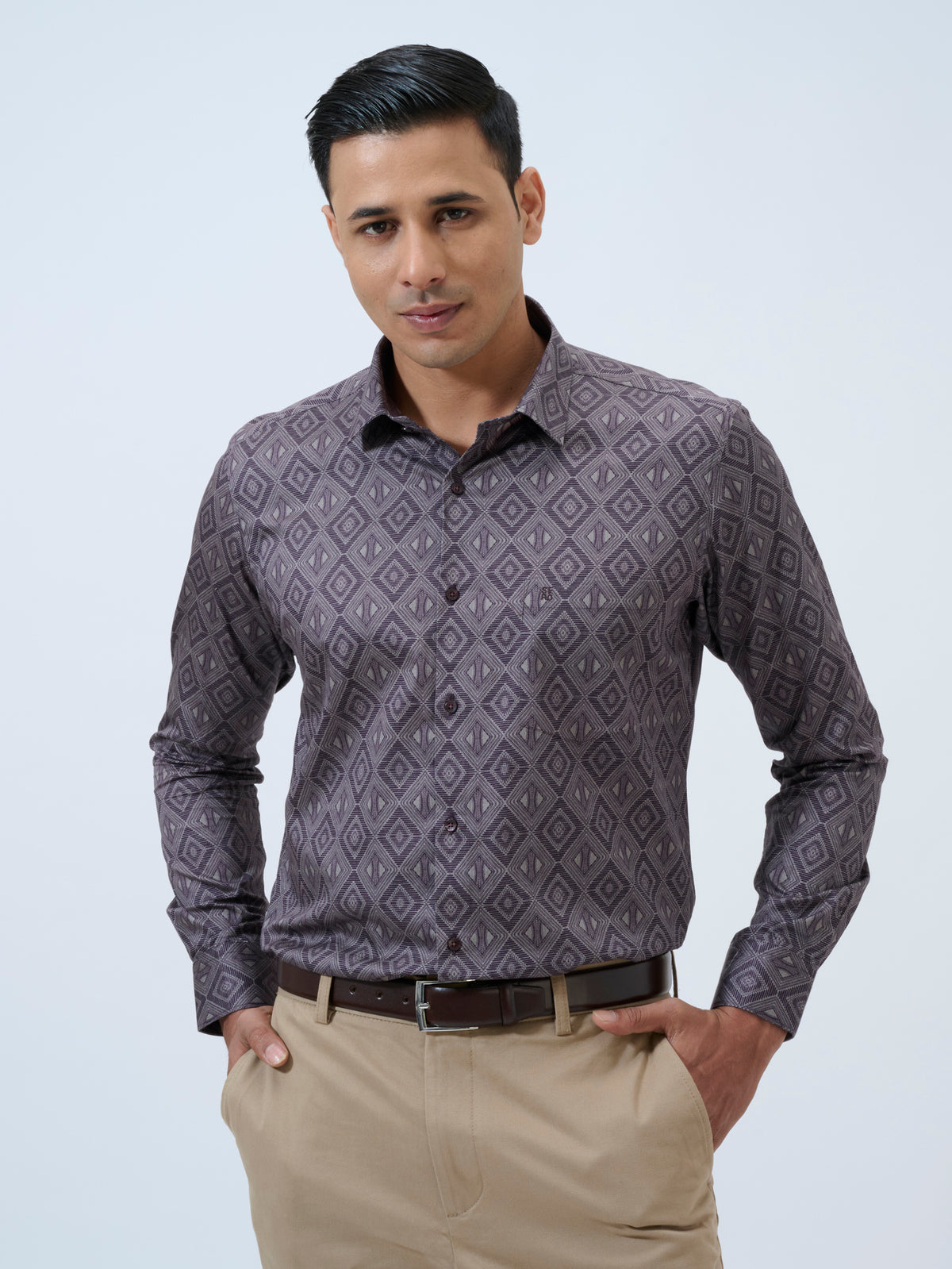 Aubergine Diamond Print Shirt