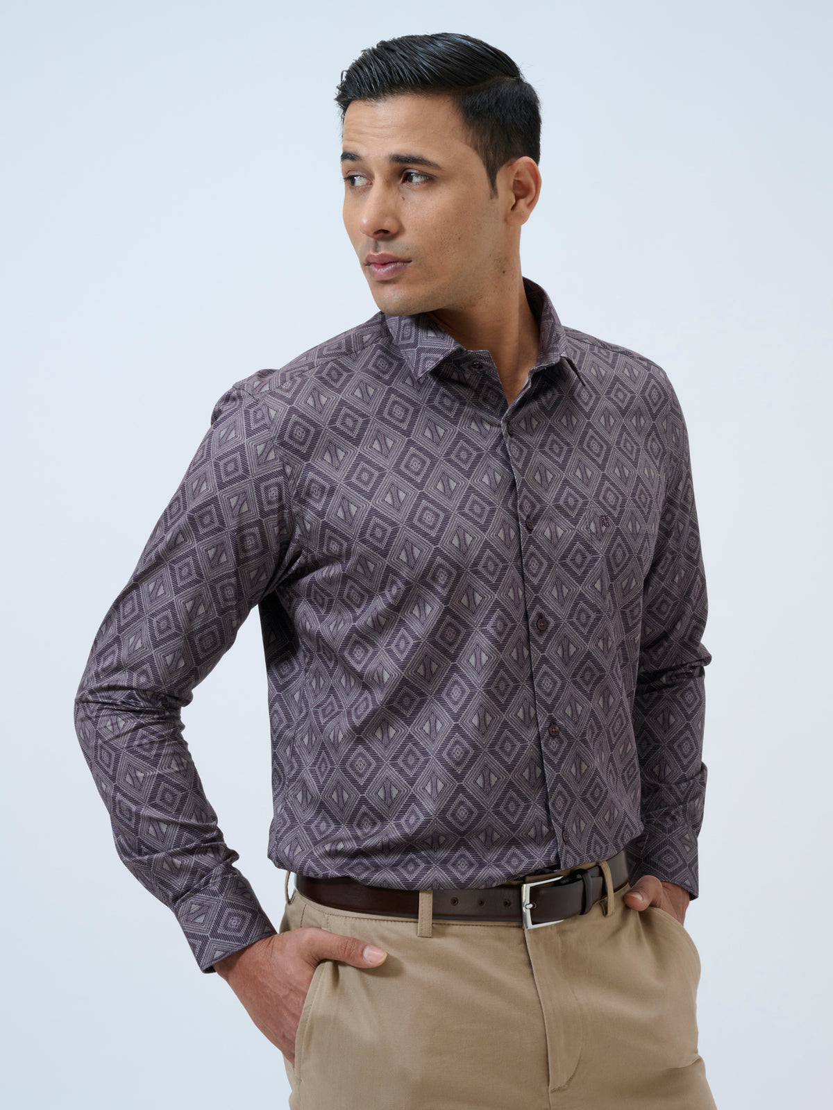Aubergine Diamond Print Shirt