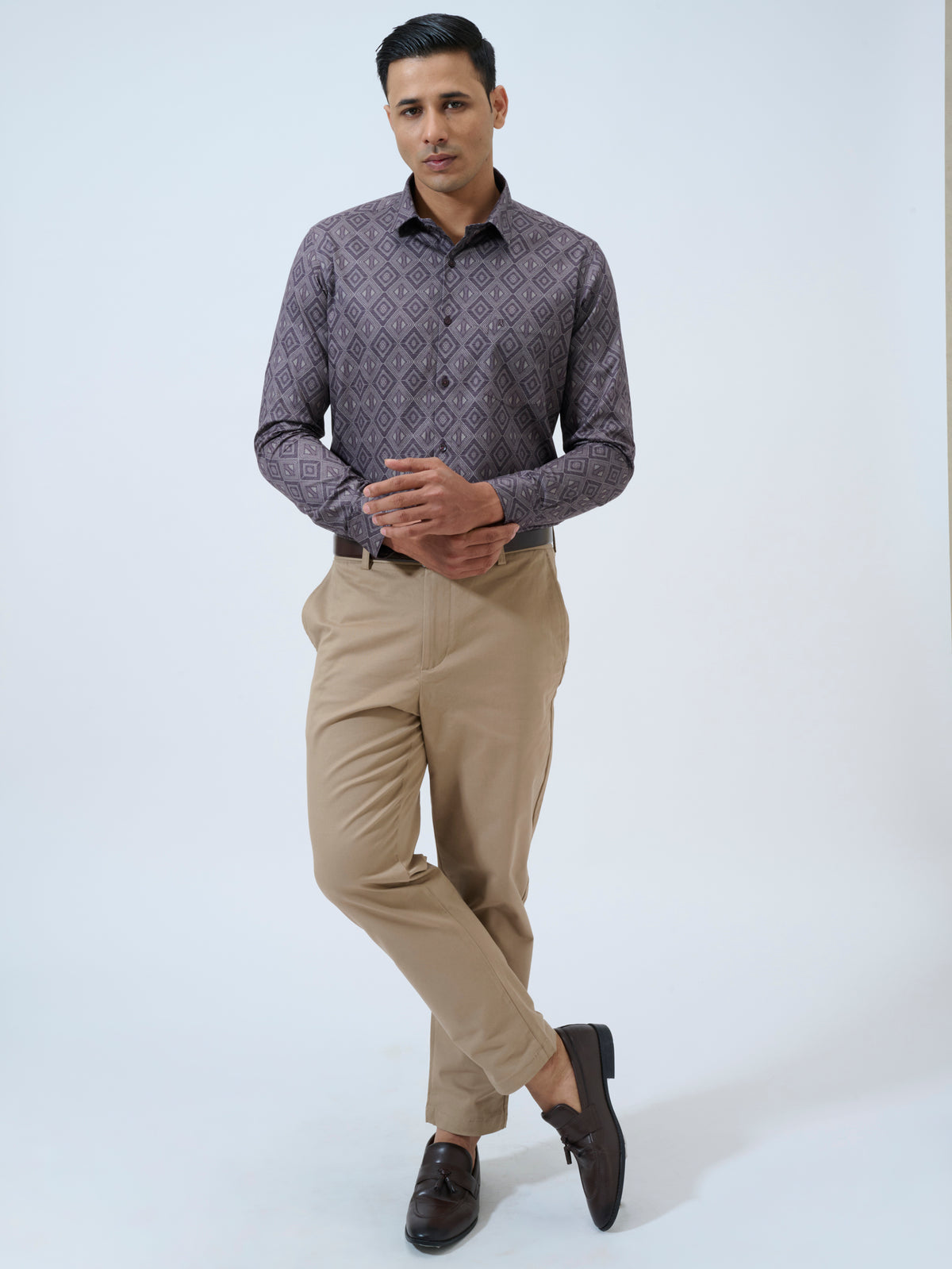 Aubergine Diamond Print Shirt